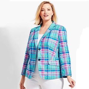 Talbots Multicolor Plaid Blazer